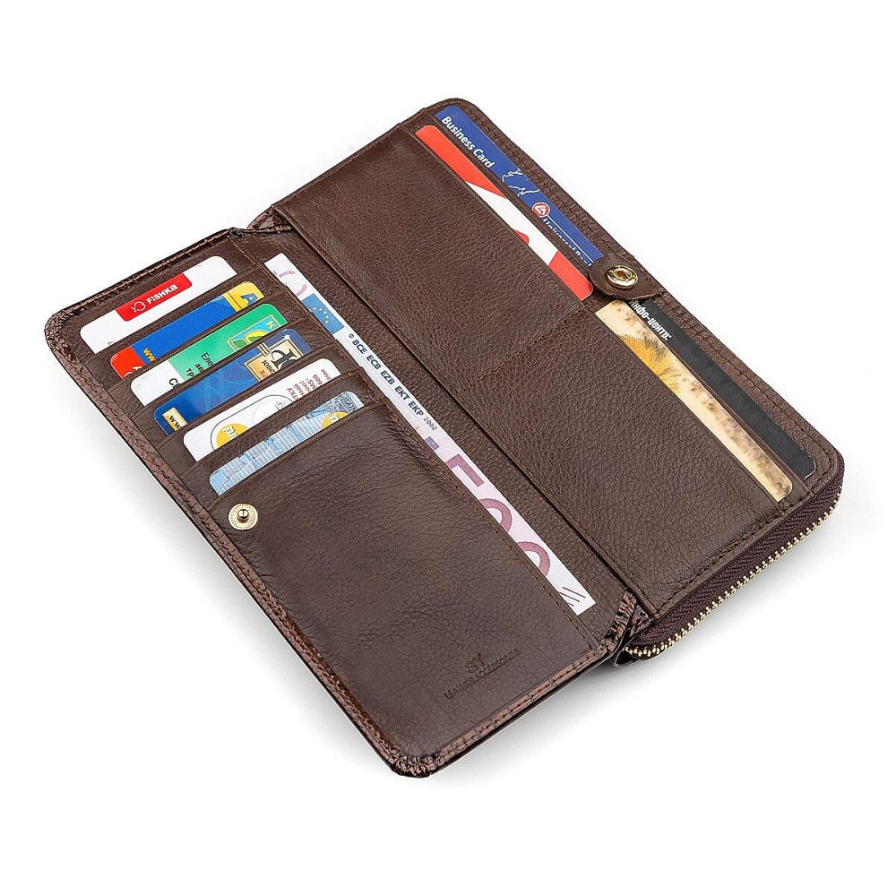 Кошелек женский ST Leather 18438 (S7001A) многофункциональный Коричневый Киев - изображение 3