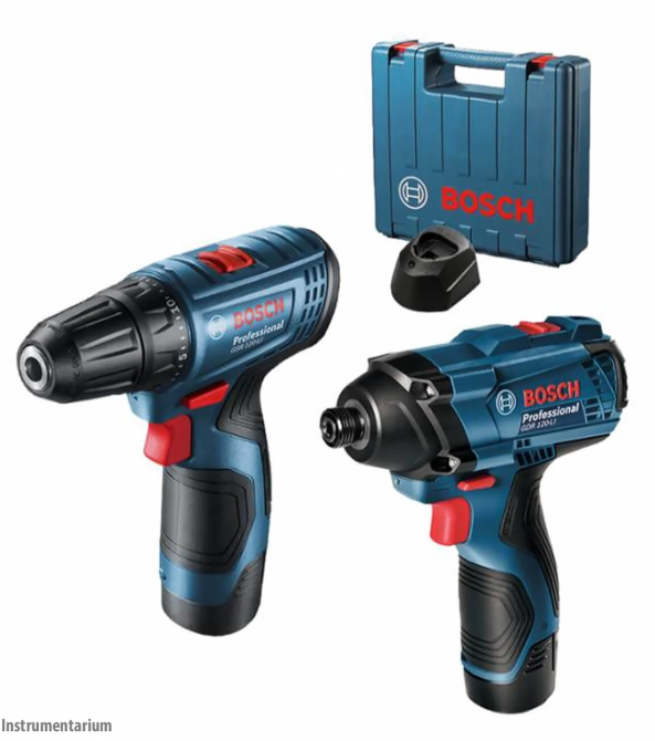 Професійний набір акумуляторного інструменту Bosch GSR 120-LI + GDR 120-LI : з АКБ 12V 2 Ah-2 шт, дриль-шурупокрут, гайкокрут Київ - фото 1