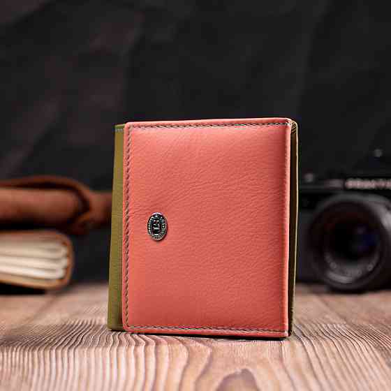 Модный женский кошелек с оригинальной монетницей из натуральной кожи ST Leather 19511 Разноцветный Киев
