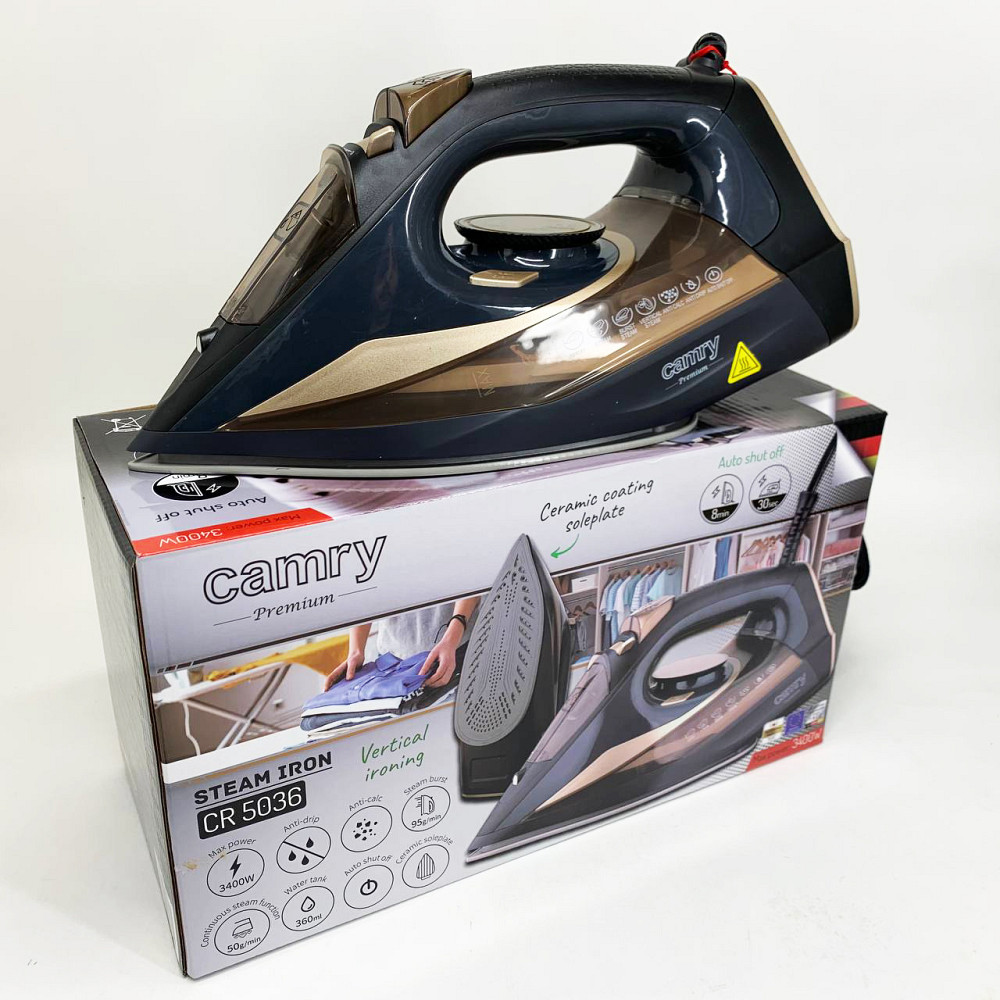 Паровой утюг для легкой глажки Camry CR 5036 3400Вт, Хороший утюг бытовой паровой QD-19 Львов - изображение 4