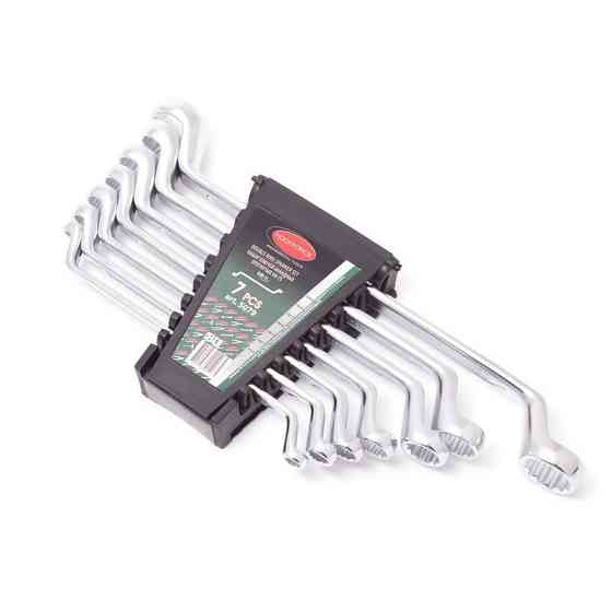 Ключі накидні відігнуті на 75грд., Набір 7пр. (8х9,10х11,12х13,14х15,16х17,18х19,22х24) ROCKFORCE RF-5079 Одесса