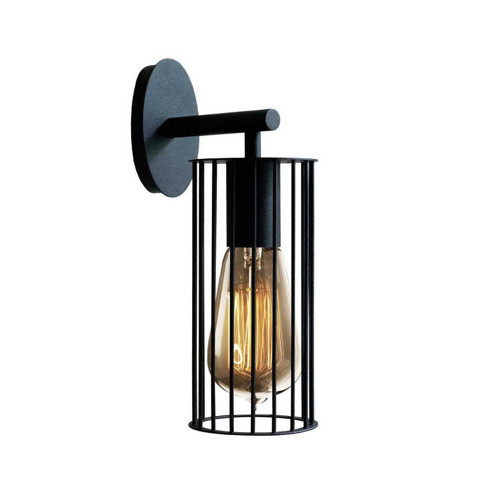 Бра під одну лампу Е27 MSK Electric Malta настінний світильник у стилі лофт NL 1020 BK чорний Одеса - фото 1