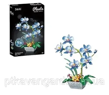 Конструктор орхидея на 562 детали конструкторный набор цветы в горшке подарок для детей и взрослых декор Синий Хмельницкий - изображение 2