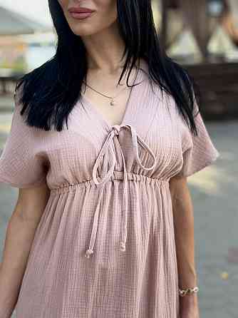 Довга муслінова сукня "Lira" | Норма і батал Капучіно, 46-48 Київ