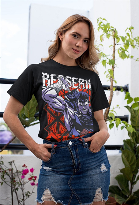 Футболка аниме Берсерк Манга Стрип Гутс оверсайз (S/M/L) Черний AnimeJ0530 Днепр - изображение 3