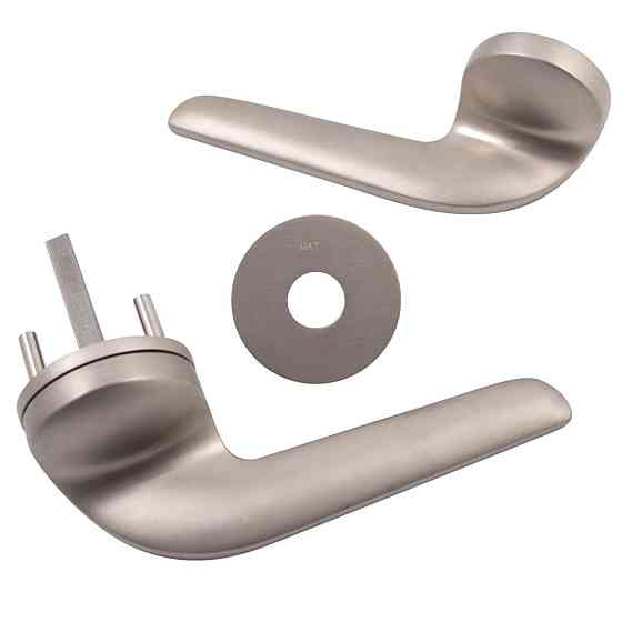 Дверна ручка на розеті M&T Down 147254 SNi-grindedi нікель матовий брошований R ф/з Київ