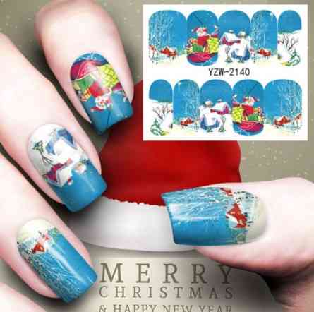 Новогодние наклейки на ногти -размер стикера 6*5см, инструкция по применению есть в описании товара Киев