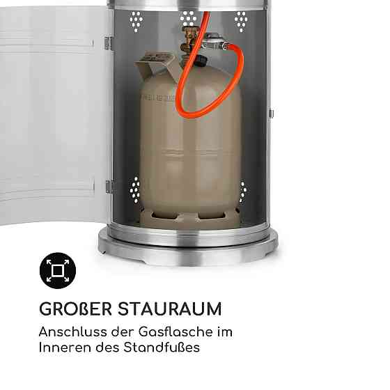 Нагрівач для патіо Lavastone 30 000 БТЕ / 8,8 кВт загартоване скло сталь сріблястий (Німеччина, читати Рівне