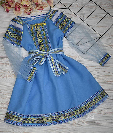 Сукня вишиванка жовто-синя Казкова тканна Кривий Ріг - фото 1