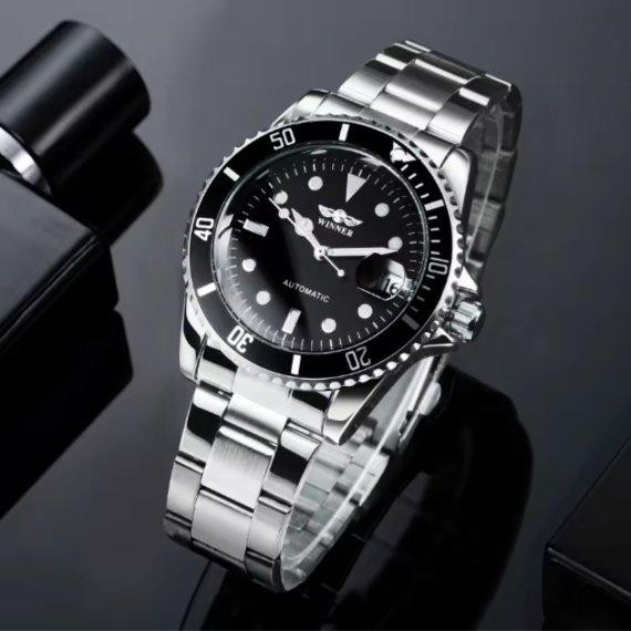 Годинник чоловічий механічний наручний Winner Basel Deluxe (2 ремінці) Київ - фото 3