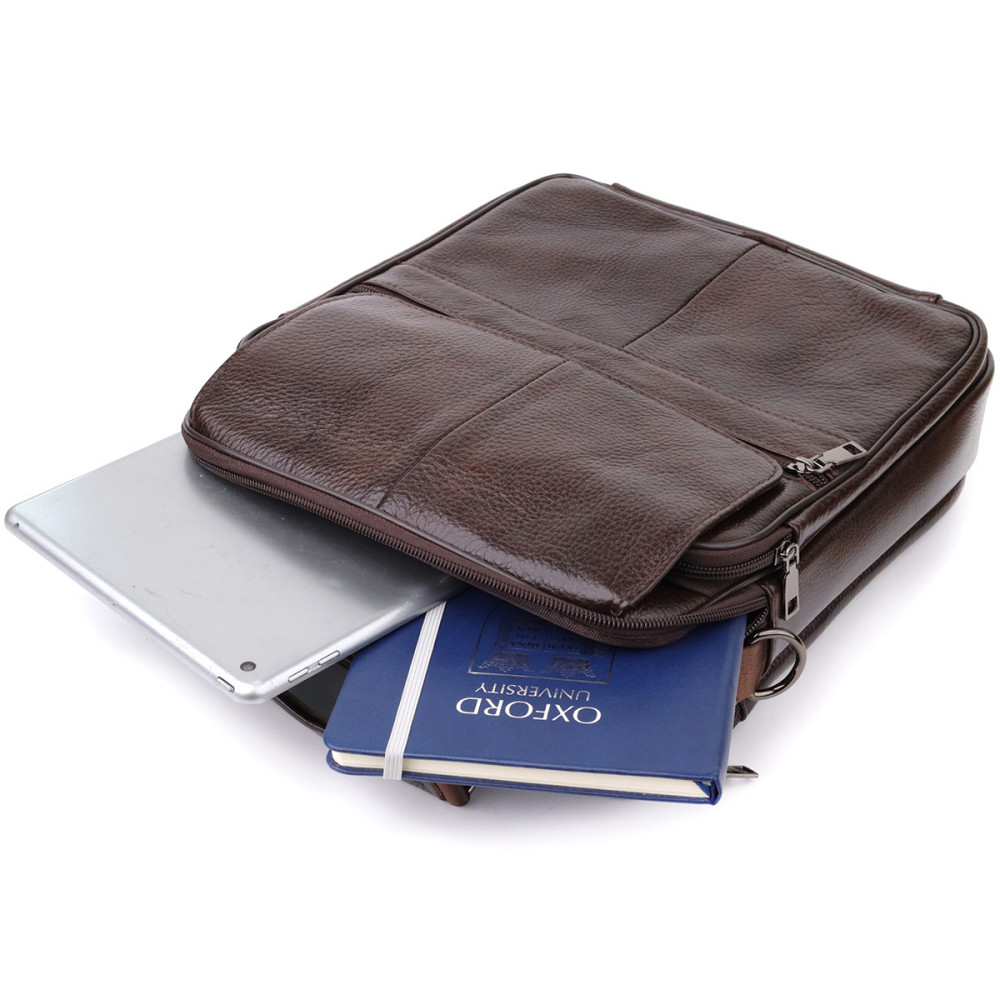 Деловая мужская сумка из натуральной кожи Коричневый (Vintage) Киев - изображение 2