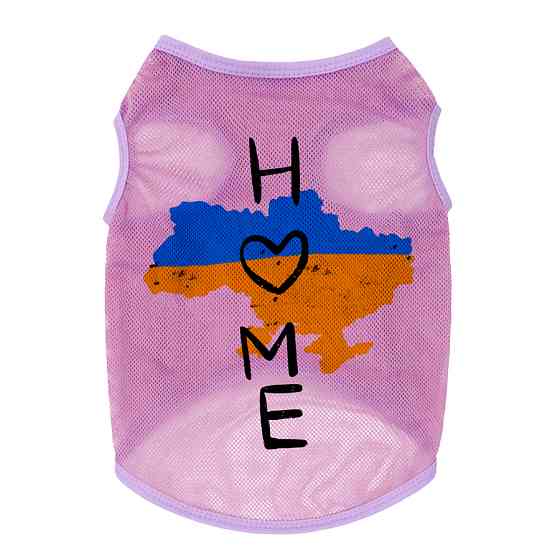 Майка для собак WAUDOG Clothes малюнок "Дім", сітка, L, B 42-45 см, C 28-31 см рожевий Коломия
