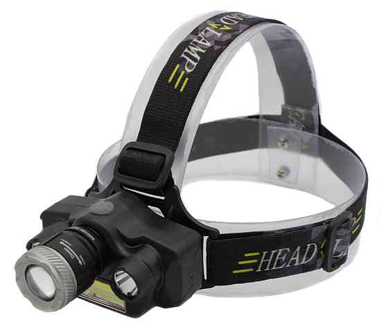 Налобний ліхтар RB129, TD-812-T6, 1х18650 Акк., T6+2хXPE+COB, Zoom, MicroUSB ЗУ Дніпро