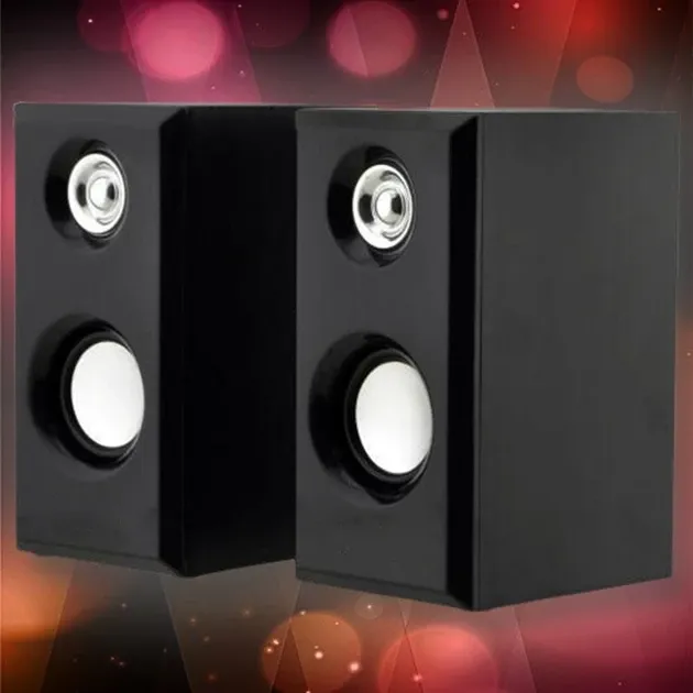 Музичні колонки для комп'ютера 2.0 D-092, дерево, USB живлення, Mini Jack AUX, мікрофон Одеса - фото 1