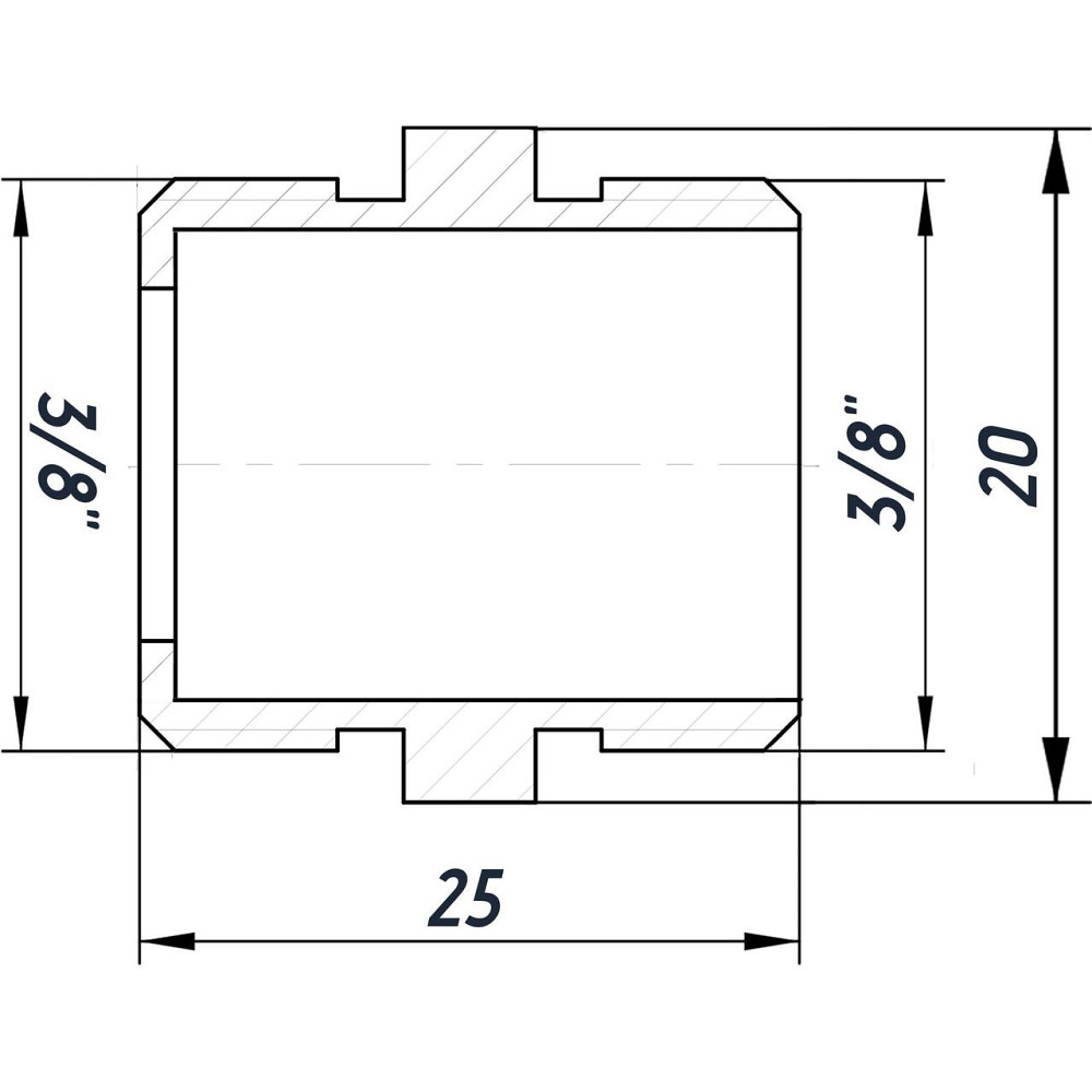 Ниппель 3/8″НН никелированный под прокладку NN222G OPTIMUM Киев - изображение 3