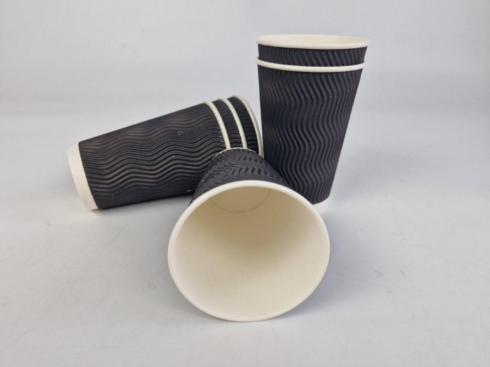 Стакан гофрированный 500мл ЧЕРНЫЙ (15 шт) Харьков - изображение 2