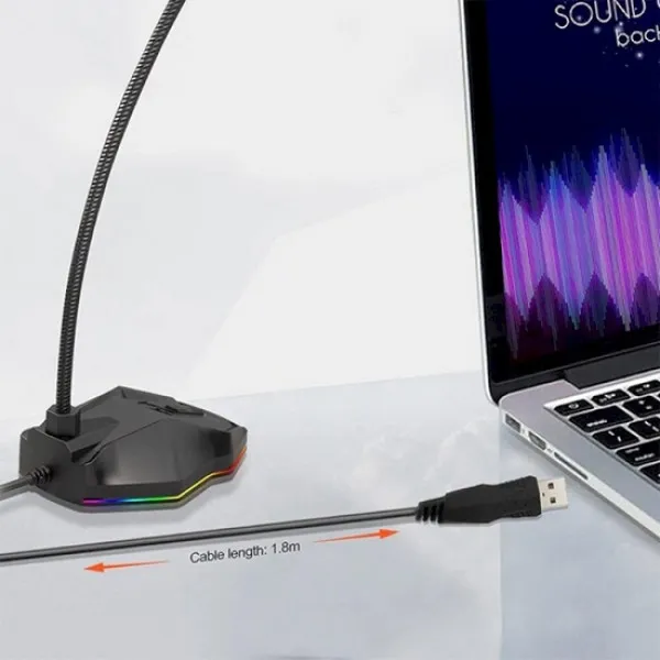 Стримовый микрофон Redragon Stix GM99 RGB с подсветкой USB кабель 1.8м Винница - изображение 8