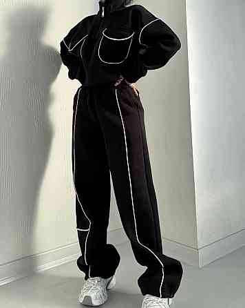 Жіночий теплий костюм двійка з кантом трьохнитка на флісі Одеса