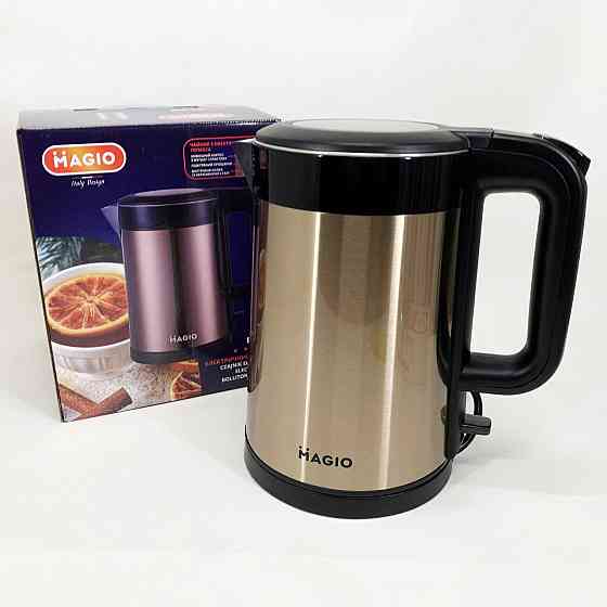 Хороший електрочайник для дому MAGIO, Сучасний електричний чайник, Електрочайник сталь EI-32 Львів