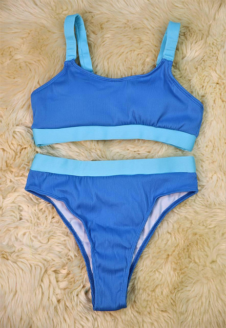 Купальник спортивный женский раздельный Синий L Харьков - изображение 3