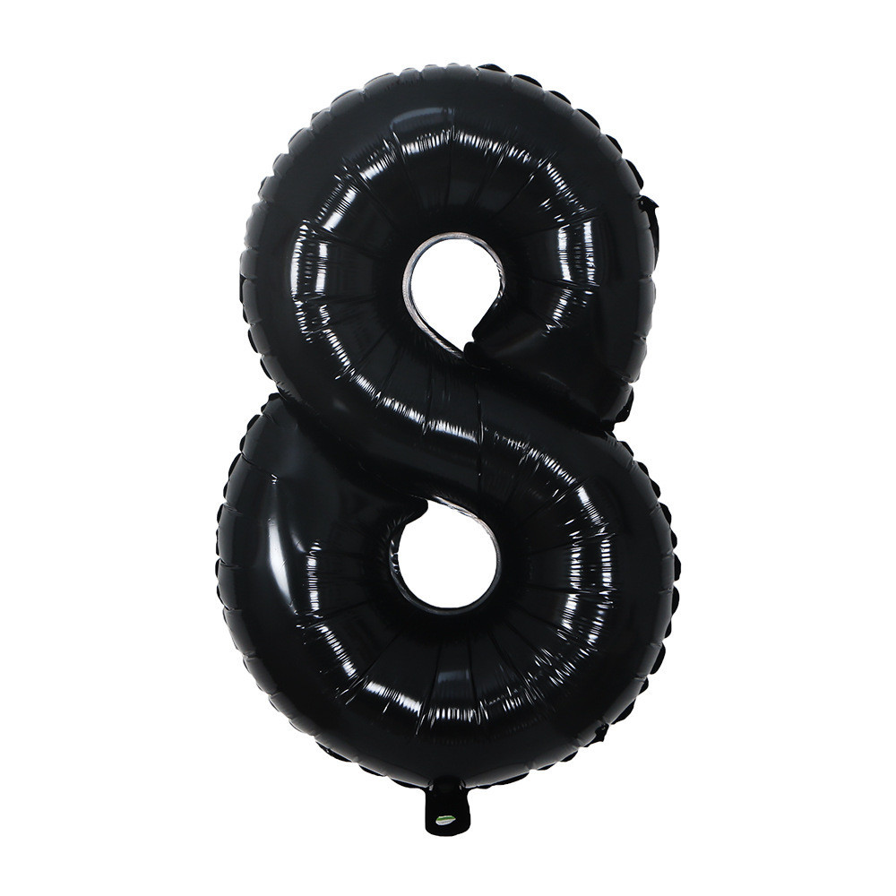 Шарик цифра 8 фольгированная 32 дюйма черный Киев - изображение 1