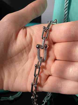 Тиффани цепь крупная посеребрение / с цирконием / упакована в мешочек Tiffany Одесса
