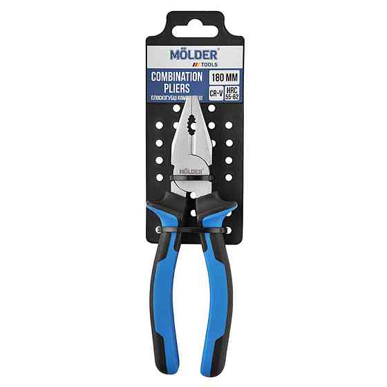 Плоскогубці Molder комбіновані Cr-V 180мм, двокомпонентна ручка Київ