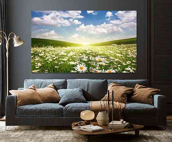 Картина холст в гостиную / спальню  Поле Ромашок    MLP_90 80х160см Киев