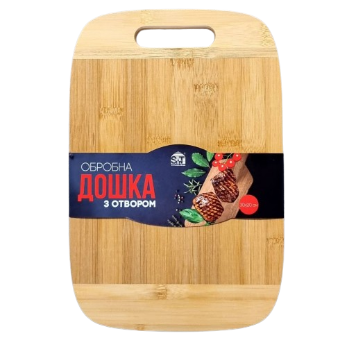 Дошка кухонна 30*20см бамбук з отвором 8863 S&T Житомир