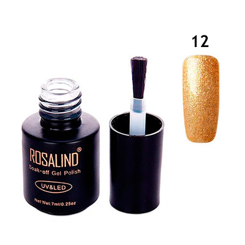 Гель-лак для ногтей маникюра 7мл Rosalind, шиммер, 12 золото Винница - изображение 1
