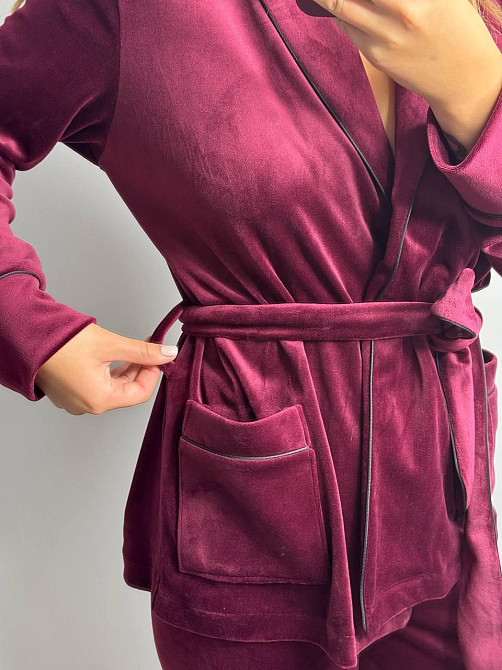 Домашній костюм шаль Бордовий 2XL Харків - фото 3