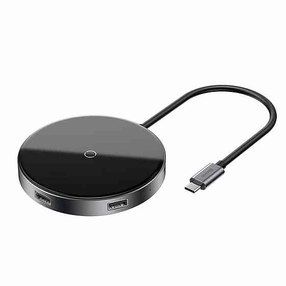 USB-Hub Baseus Circular Mirror Wireless Charger intelligent HD HUB Dark gray Киев