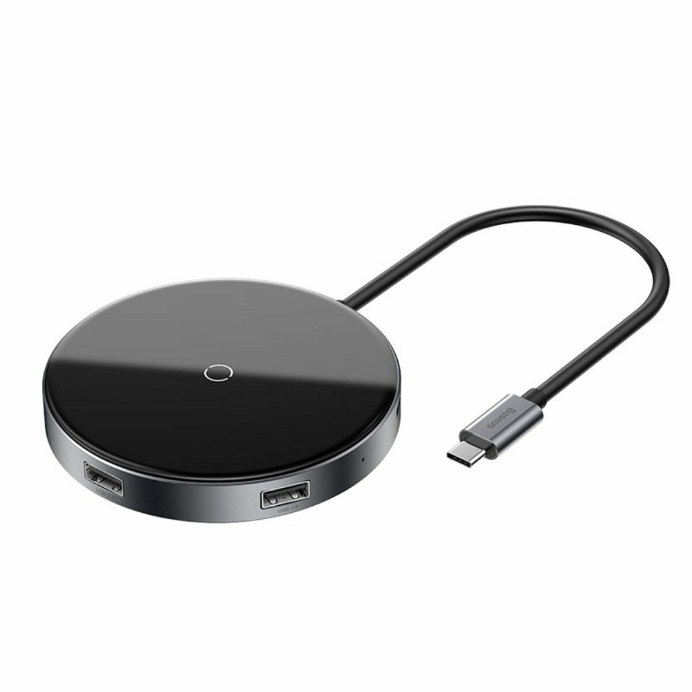 USB-Hub Baseus Circular Mirror Wireless Charger intelligent HD HUB Dark gray Киев - изображение 2