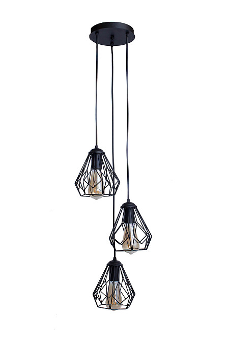 Люстра з підвісними плафонами лофт Е27-3 Milan NL 538-3R Київ - фото 1