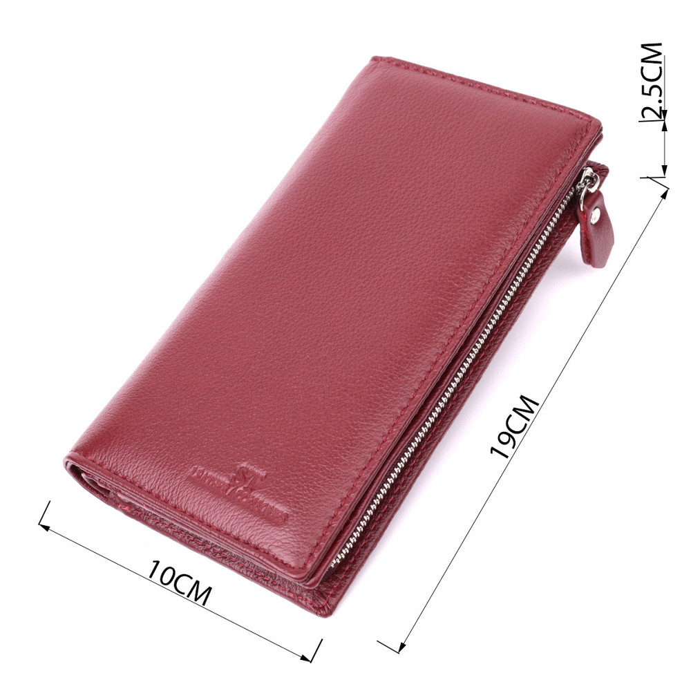 Современный кошелек-клатч для стильных женщин из натуральной кожи ST Leather 22534 Бордовый Киев - изображение 3