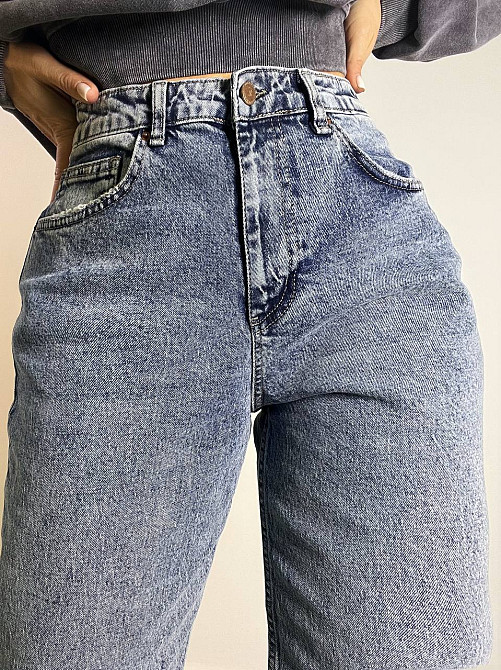 Джинси жіночі SL 9001 MOM fit висока посадка великі розміри стрейчеві світло-сині, світло-синій, З2, Одеса - фото 2