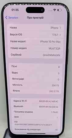 Apple iPhone 15 Pro Max 256gb Blue Titanium Київ