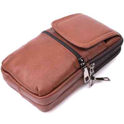 Сумка Vintage На пояс кожаная Светло-коричневая (22565) Винница