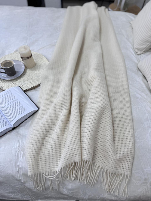 Vladi Плед Vladi 140x200 см вовняний 100% Новозеландський білий Коломия - фото 1