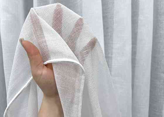 Тюль VR-Textil 2037т Лен Шлифованный однотонный с отблеском Белый 400х270 см (42-1158) Киев