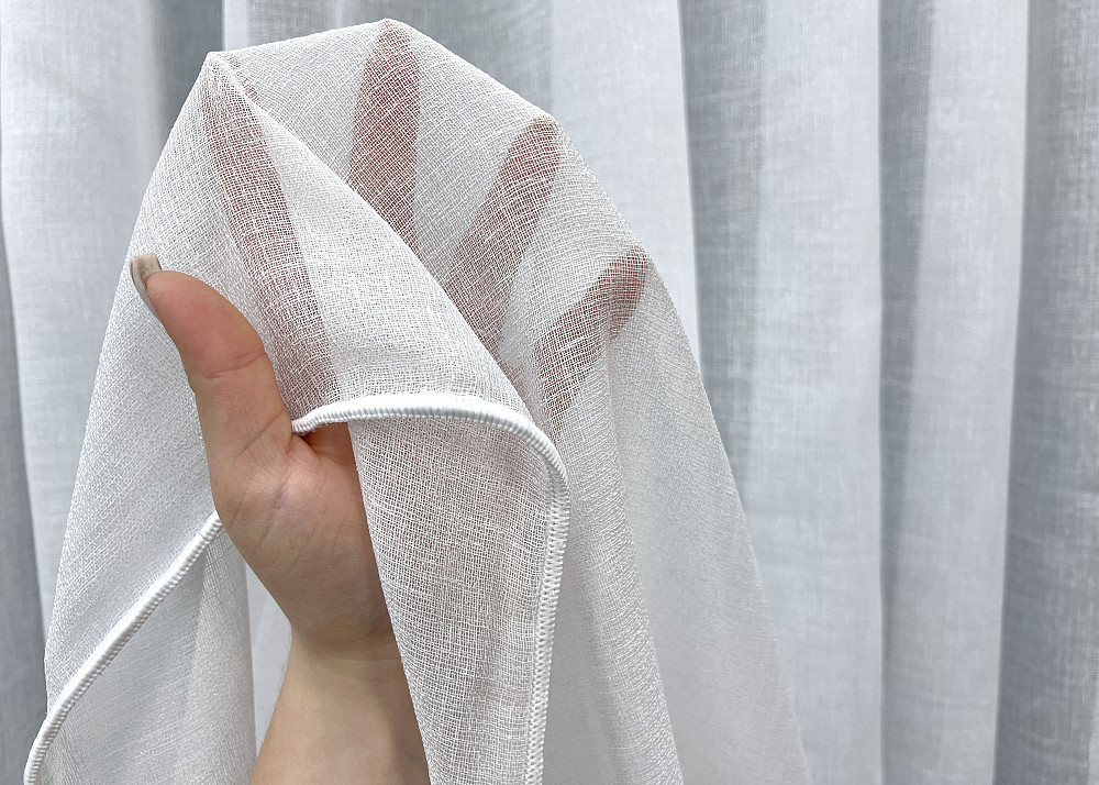 Тюль VR-Textil 2037т Лен Шлифованный однотонный с отблеском Белый 400х270 см (42-1158) Киев - изображение 4