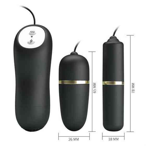 Віброяйце з вібропулею - Pretty Love Electric Stimulation Double Vibro-Bullets Black Sex Aura Київ