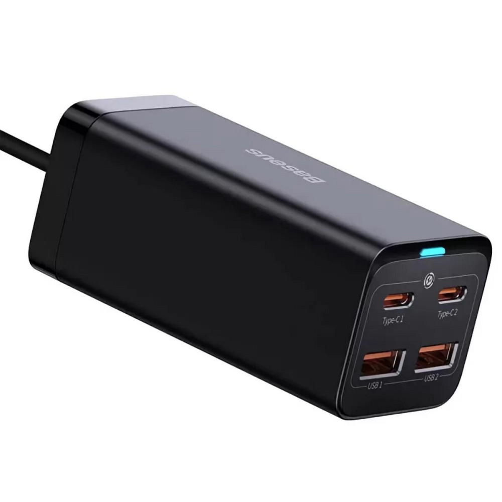 Мережевий зарядний пристрій Baseus GaN3 Pro Desktop Powerstrip AC+2U+2C 100W EU Black (With Mini White Cable Type-C to Type-C 100W(20V/5A) 1m Black） Киев - изображение 3