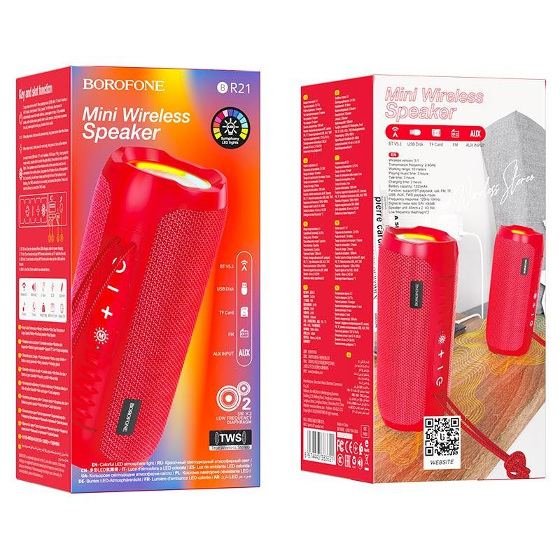 Портативная колонка BOROFONE BR21 Спортивная Красная Киев - изображение 3