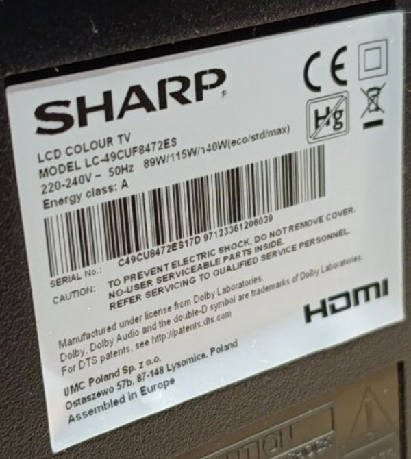 Телевізор SHARP 49 4K Smart TV Wi-Fi T2. Київ - фото 1