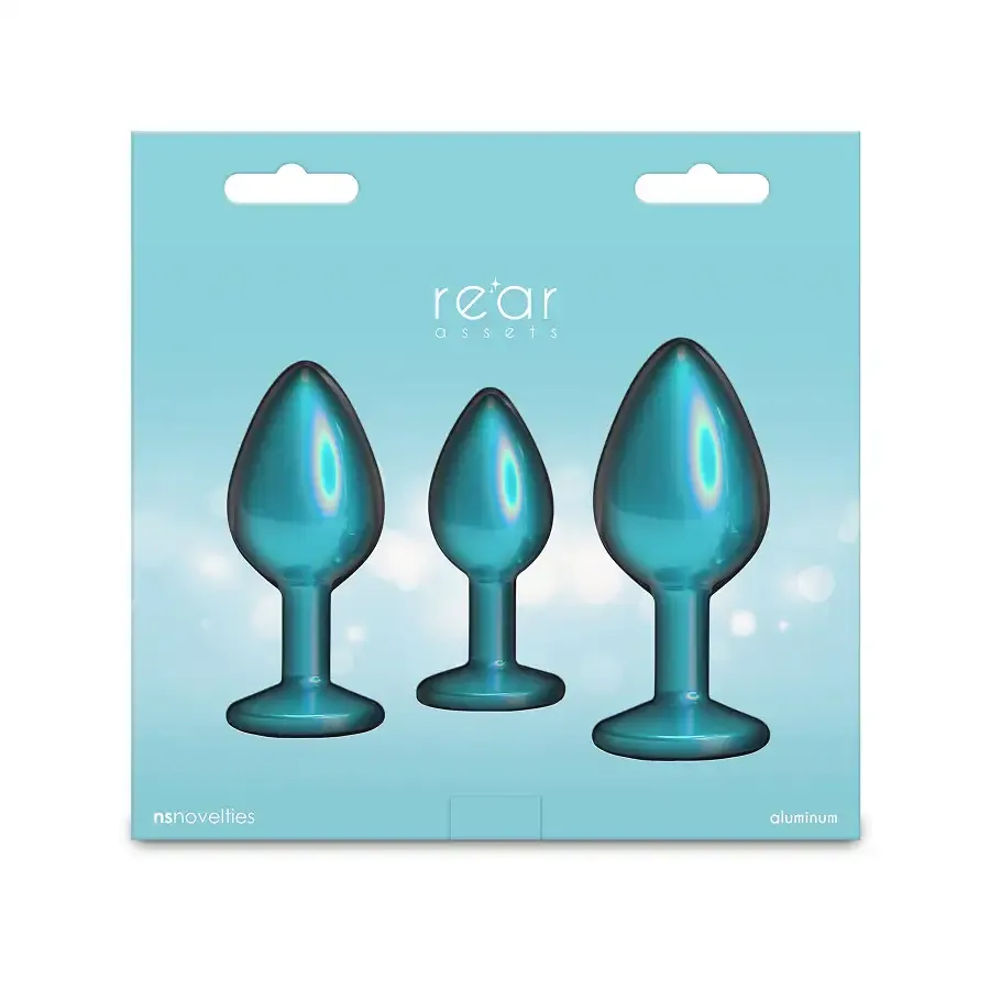 Набір анальних пробок NS Novelties Rear Assets - Trainer Kit - Iridescent Teal - Teal Gem Львов - изображение 4