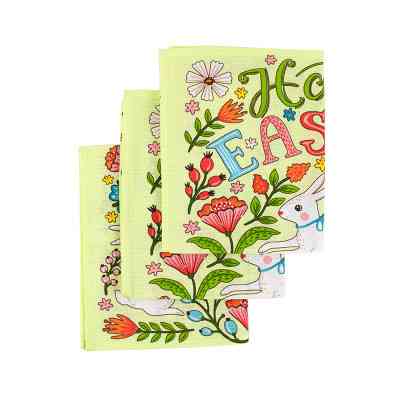 Рушник Руно Набір вафельних Великодні Зайчики з писанкою салатовий 45х60 см 3 шт (710Т_Великодні Зайчики з писанкою салатовий) Вінниця