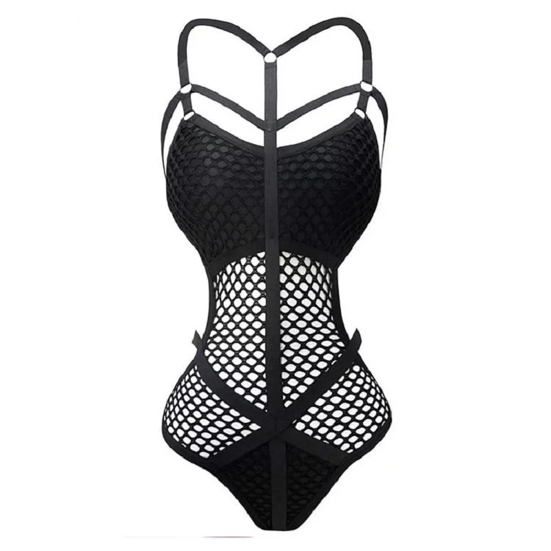 Купальник суцільний в сітку жіночий 42 чорний Київ - фото 7