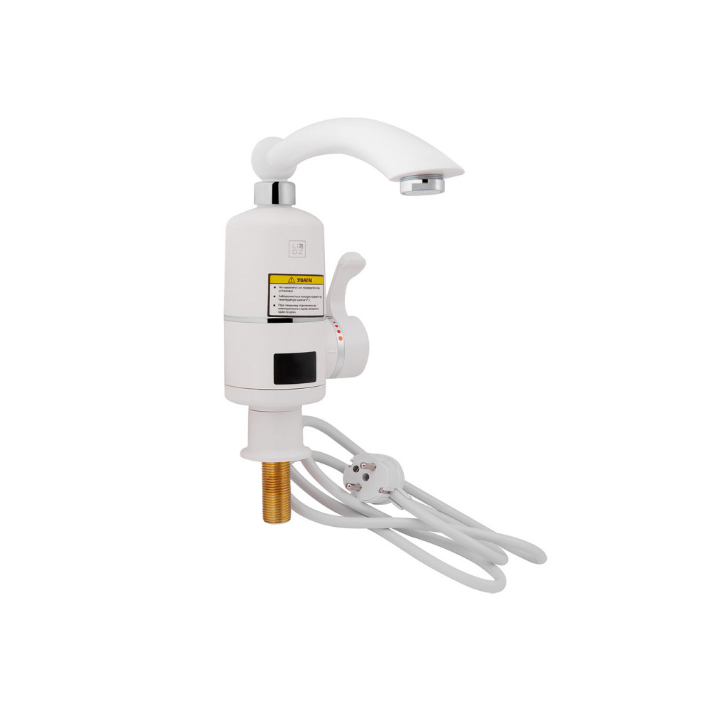 Проточний кран-водонагрівач кухонний для кухні Lidz Warm 057 LDWAR057WCR24983 White / Chrome Київ - фото 7