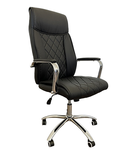Офисное кресло руководителя Tehforward Dionis хром Anyfix Черный Киев - изображение 1